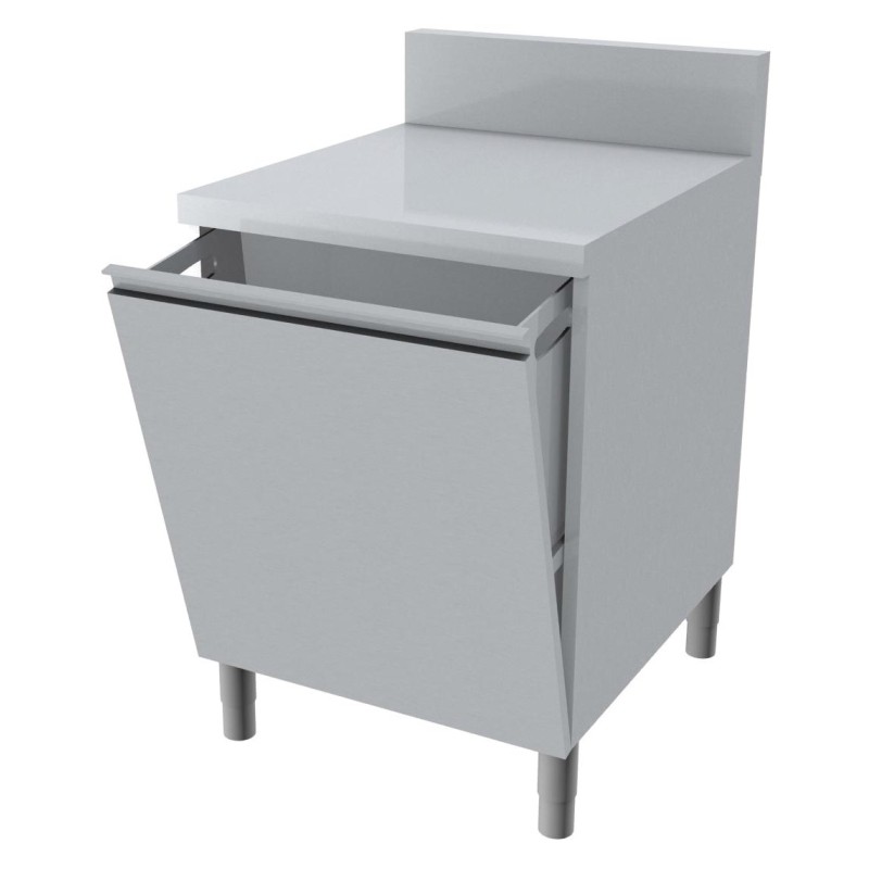MEUBLE POUBELLE DESSUS INOX + DOSSERET 150X50MM MPBA67-FB L2G