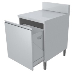 MEUBLE POUBELLE DESSUS INOX + DOSSERET 150X50MM MPBA67-TC L2G