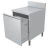 MEUBLE POUBELLE DESSUS INOX + DOSSERET 150X50MM MPBA67-TC L2G