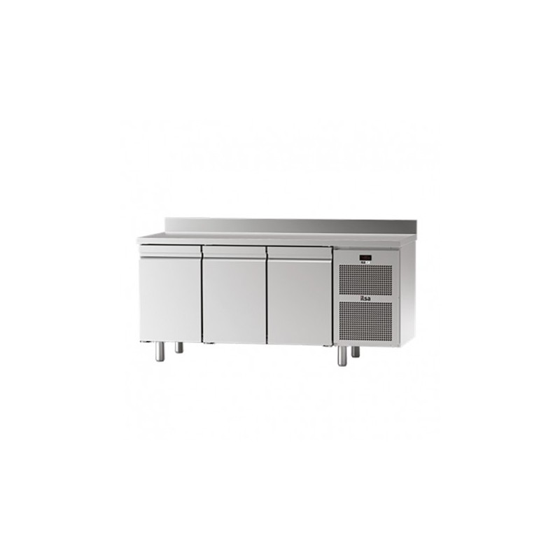 TABLE RÉFRIGÉRÉE ESSENTIAL GN 1/1 - 3 PORTES PLEINES - AVEC DOSSERET - POSITIVE 0/+10°C TGAES73P FURNOTEL
