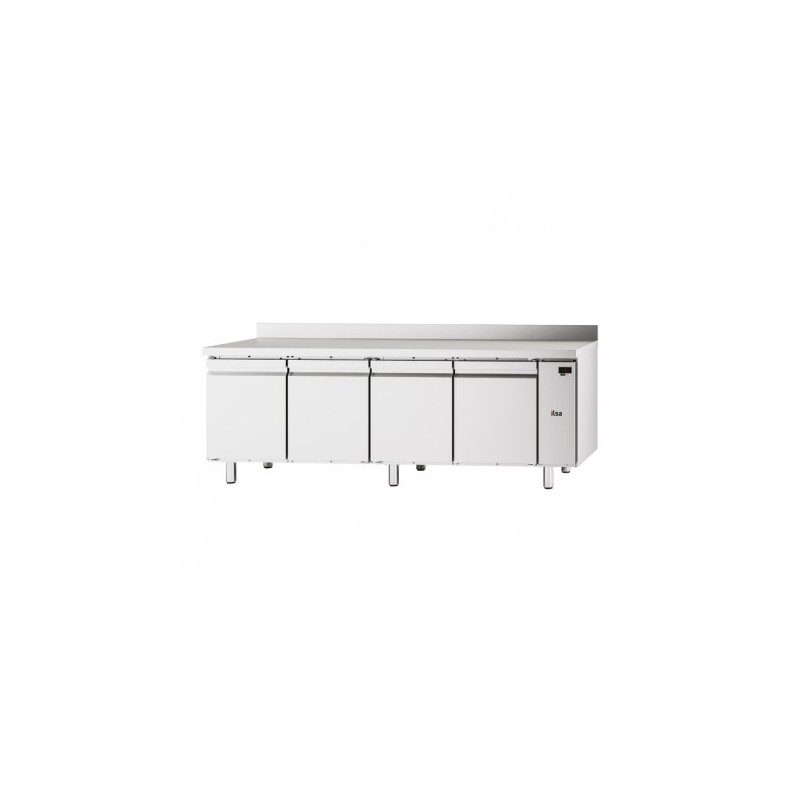 TABLE RÉFRIGÉRÉE NEOS GN 1/1 - 4 PORTES PLEINES - SANS DESSUS - POSITIVE -2/+8°C TGS74PSG FURNOTEL