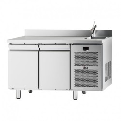 TABLE RÉFRIGÉRÉE NEOS GN 1/1 - 2 PORTES PLEINES - AVEC ÉVIER - POSITIVE -2/+8°C TGA72PEV FURNOTEL
