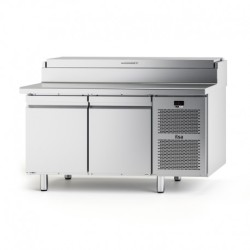 TABLE DE PRÉPARATION PIZZA POUR 7 BACS GN 1/4 - 2 PORTES PLEINES - POSITIVE -2/+8°C TPZC2 FURNOTEL