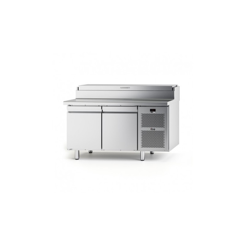 TABLE DE PRÉPARATION PIZZA POUR 7 BACS GN 1/4 - 2 PORTES PLEINES - POSITIVE -2/+8°C TPZC2 FURNOTEL