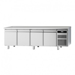 TABLE À CHOCOLAT EVOLUTION PROF 800 - 4 PORTES PLEINES - SANS DOSSERET - POSITIVE +4°/+18°C TCP84P FURNOTEL
