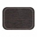 Plateau de service en mélamine Roltex Fast Food 375x265mm antidérapant wengé CR783 Roltex