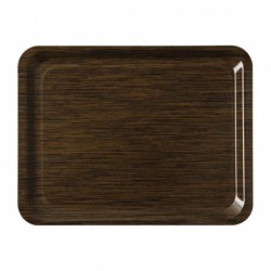 Plateau de service en mélamine Roltex Casino 430x330mm antidérapant wengé CR810 Roltex