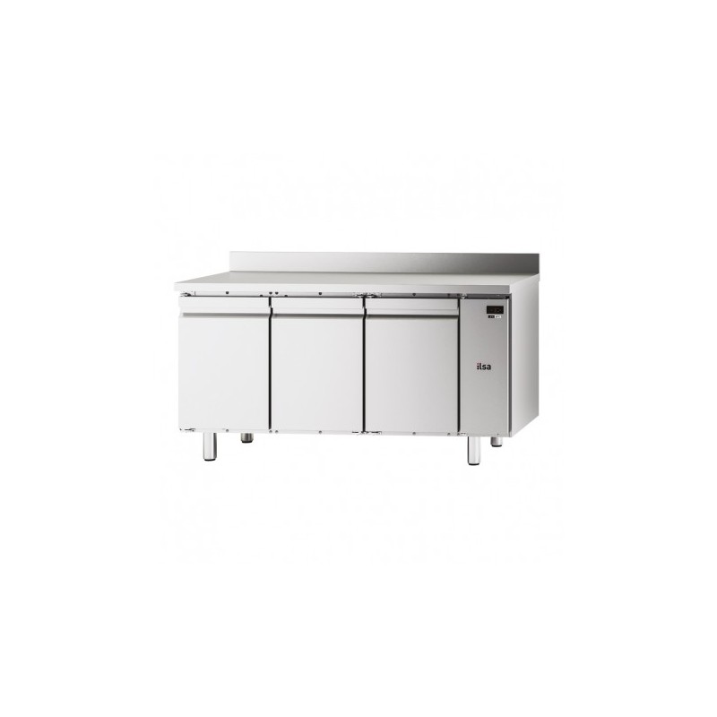 TABLE RÉFRIGÉRÉE PÂTISSIÈRE NEOS - 3 PORTES PLEINES - AVEC DOSSERET - POSITIVE -2°/+8°C - SANS GROUPE TPA83PSG FURNOTEL