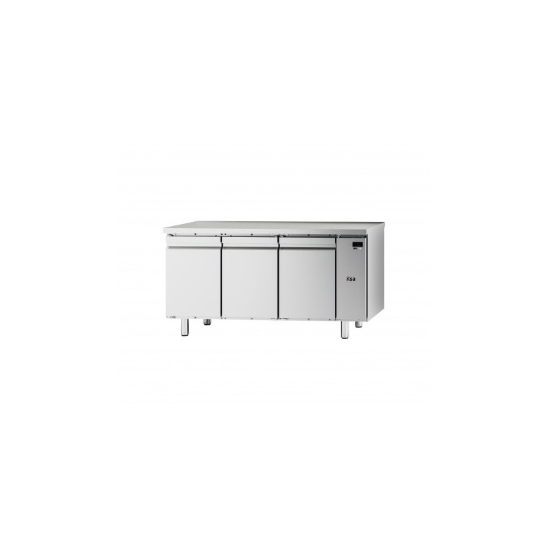TABLE RÉFRIGÉRÉE PÂTISSIÈRE NEOS - 3 PORTES PLEINES - SANS DOSSERET - POSITIVE -2°/+8°C - SANS GROUPE TPP83PSG FURNOTEL