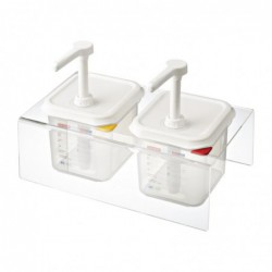 Lot de 2 distributeurs de sauce Araven GN 1/6 transparents 2.6L CR822 Araven