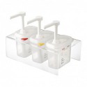Lot de 3 distributeurs de sauce Araven GN 1/9 transparents 1,5L CR823 Araven