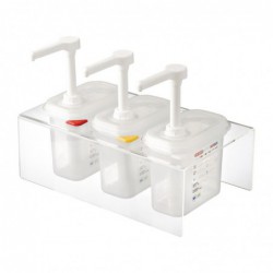Lot de 3 distributeurs de sauce Araven GN 1/9 transparents 1