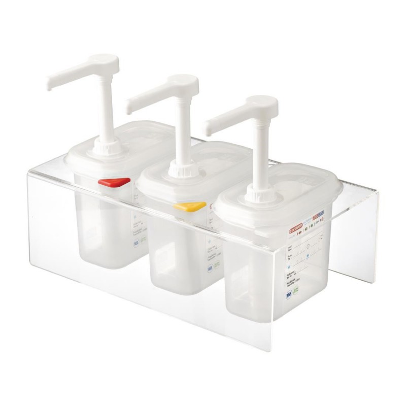 Lot de 3 distributeurs de sauce Araven GN 1/9 transparents 1