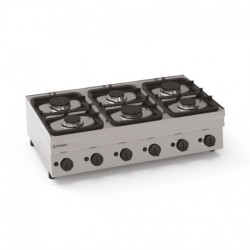 PLAQUE DE CUISSON TOP 6 FEUX VIFS GAZ - GAMME 600 PC105G6 FURNOTEL