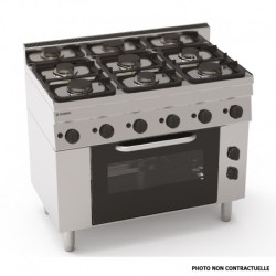 FOURNEAU 4 FEUX GAZ SUR FOUR  ÉLECTRIQUE - GAMME 600 PF70G6 FURNOTEL