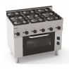FOURNEAU 6 FEUX  GAZ SUR FOUR  ÉLECTRIQUE + PLACARD - GAMME 600 PF105G6 FURNOTEL