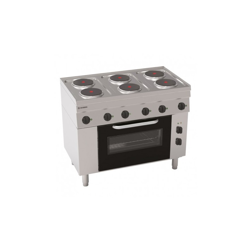 FOURNEAU 6 PLAQUES ÉLECTRIQUES SUR FOUR ELEC. GN1/1 - GAMME 600 PFL105E60 FURNOTEL