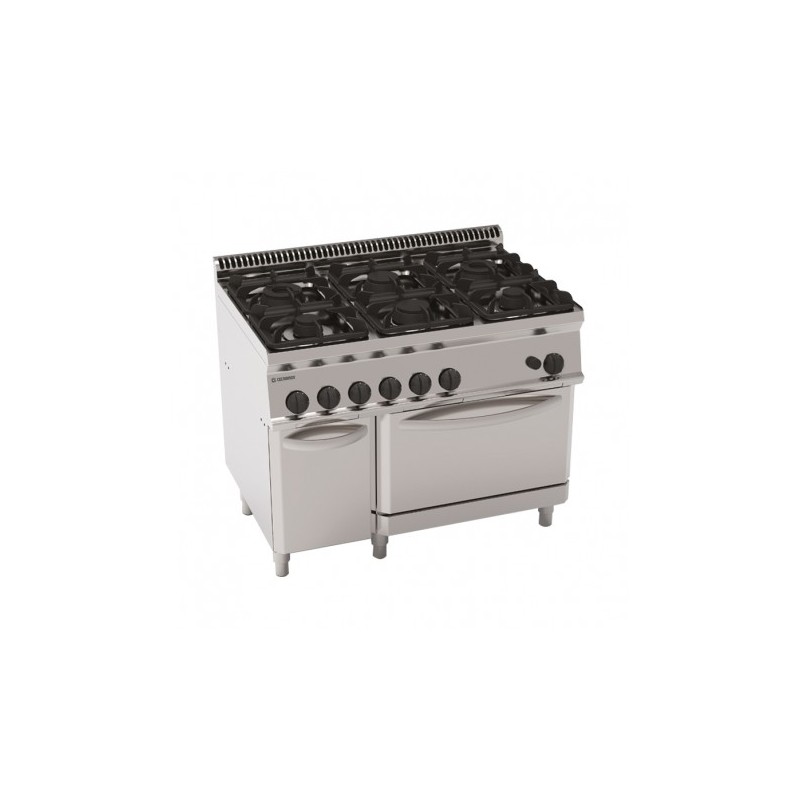FOURNEAU 6 FEUX SUR FOUR GN2/1 + PLACARD PF105GG7 FURNOTEL