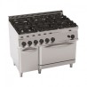 FOURNEAU 6 FEUX SUR FOUR GN2/1 + PLACARD PF105GG7 FURNOTEL
