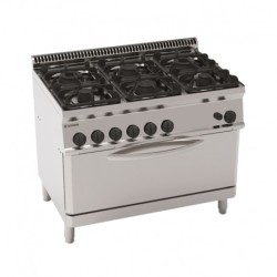 FOURNEAU 6 FEUX SUR FOUR GAZ EXTRA LARGE PFX105GG7 FURNOTEL