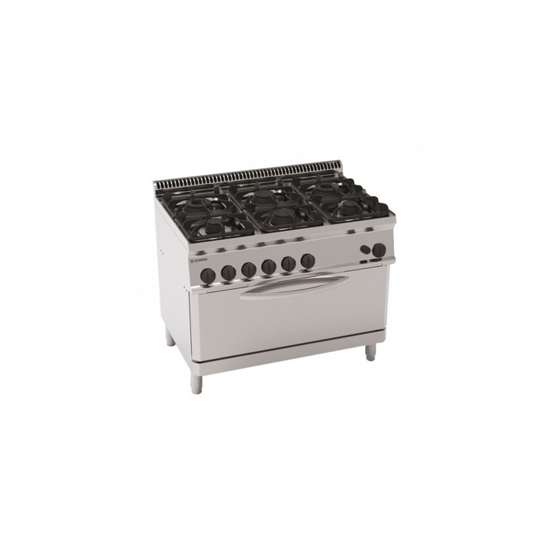 FOURNEAU 6 FEUX SUR FOUR GAZ EXTRA LARGE PFX105GG7 FURNOTEL
