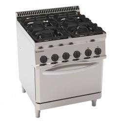 FOURNEAU 4 FEUX SUR FOUR ÉLECTRIQUE GN 2/1 PF70G7 FURNOTEL
