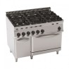 FOURNEAU 6 FEUX SUR FOUR ÉLEC GN 1/1 + PLACARD PF105V7 FURNOTEL