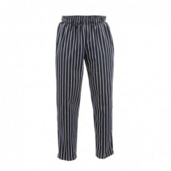 Pantalon de cuisine mixte Baggy Chef Works rayé noir et blanc M A940-M Chef Works
