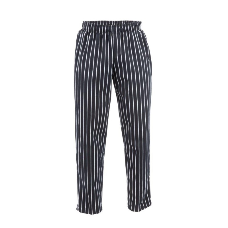 Pantalon de cuisine mixte Baggy Chef Works rayé noir et blanc M A940-M Chef Works Pantalon de cuisine mixte Baggy Chef Works rayé noir et blanc M A940-M Chef Works