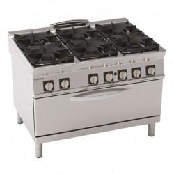 FOURNEAU 6 FEUX / FOUR EXTRA LARGE GAZ PFXG12GG7 FURNOTEL