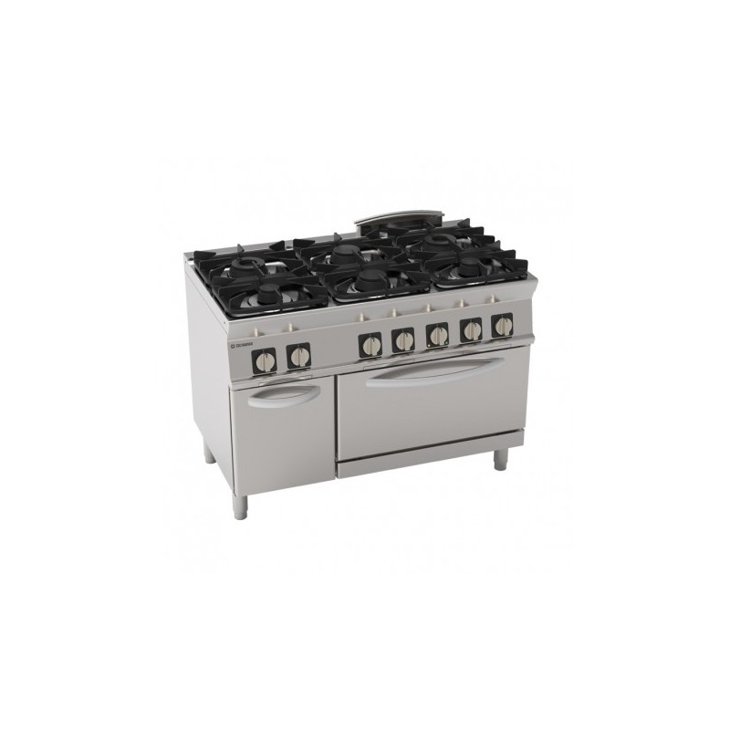 FOURNEAU 6 FEUX / FOUR ÉLECTRIQUE GN1/1 + PLACARD PFG12V7 FURNOTEL