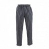 Pantalon de cuisine mixte Baggy Chef Works rayé noir et blanc S A940-S Chef Works