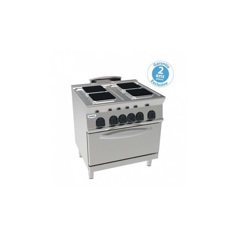 FOURNEAU 4 PLAQUES CARRÉES / FOUR GN1/1 - VENTILÉS PFS8V7 FURNOTEL