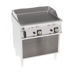 ÉLEMENT MONOBLOC PLAQUE À SNACKER RAINURÉE - 2 ZONES - GAZ FTRR8FG71 FURNOTEL