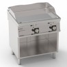 ÉLEMENT MONOBLOC PLAQUE À SNACKER LISSE CHROMÉE - SUR PLACARD OUVERT - DOUBLES - COMMANDES MÉCANIQUES - GAZ FTC8FG7 FURNOTEL