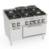FOURNEAU 6 FEUX / FOUR GAZ GN 2/1 + PLACARD PFH12SGG9 FURNOTEL