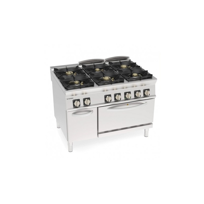 FOURNEAU 6 FEUX / FOUR ELECTRIQUE GN1/1 + PLACARD PFH12V9 FURNOTEL