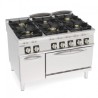 FOURNEAU 6 FEUX / FOUR ELECTRIQUE GN1/1 + PLACARD PFH12V9 FURNOTEL