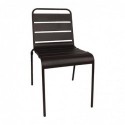 Chaise à lattes en acier Bolero noire lot de 4 CS728 Bolero