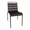Chaise à lattes en acier Bolero noire lot de 4 CS728 Bolero