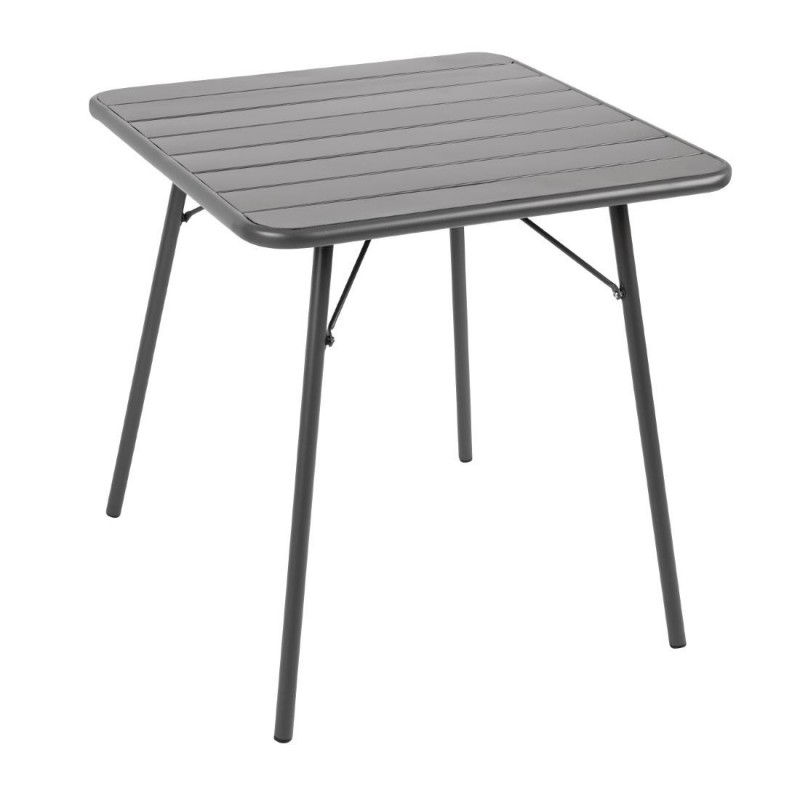 Table à lattes carrée en acier Bolero 700mm grise CS730 Bolero Table à lattes carrée en acier Bolero 700mm grise CS730 Bolero