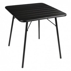 Table à lattes carrée en acier Bolero 700mm noire CS731 Bolero