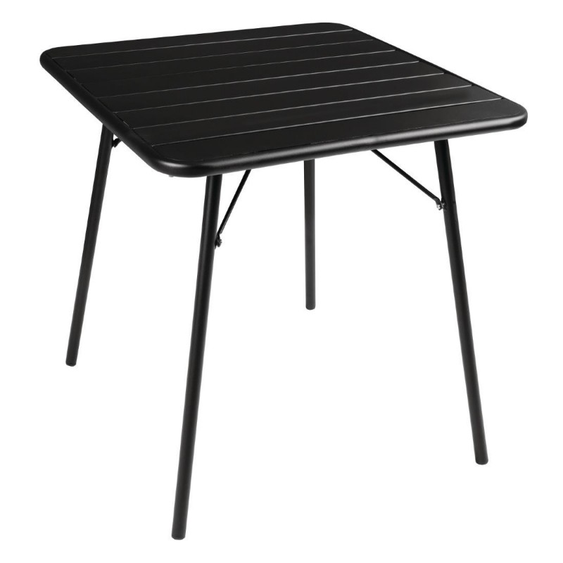 Table à lattes carrée en acier Bolero 700mm noire CS731 Bolero Table à lattes carrée en acier Bolero 700mm noire CS731 Bolero