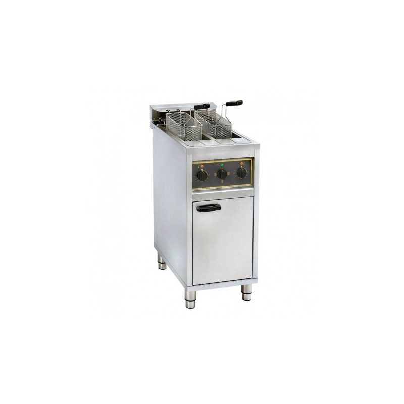 FRITEUSE SUR COFFRE ELECTRIQUE AVEC VIDANGE 2 X 10 LITRES 2 X 6 KW RFE20C FURNOTEL
