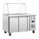 Comptoir de préparation réfrigéré GN avec pare-haleine Polar Série U 2 portes CT393 Polar