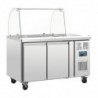 Comptoir de préparation réfrigéré GN avec pare-haleine Polar Série U 2 portes CT393 Polar