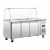 Comptoir de préparation réfrigéré GN avec pare-haleine Polar Série U 3 portes CT394 Polar