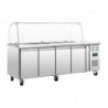 Comptoir de préparation réfrigéré GN avec pare-haleine Polar Série U 4 portes CT395 Polar