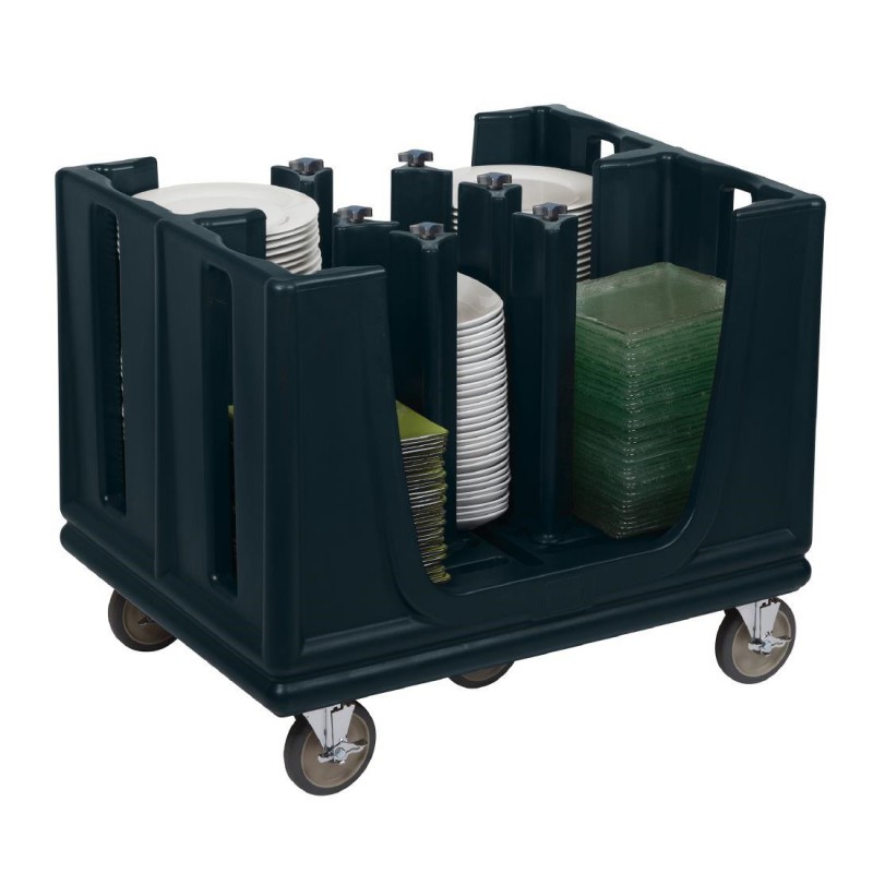 Chariot ajustable à assiettes Cambro bleu ardoise CT438 Cambro Chariot ajustable à assiettes Cambro bleu ardoise CT438 Cambro