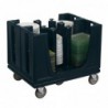 Chariot ajustable à assiettes Cambro bleu ardoise CT438 Cambro